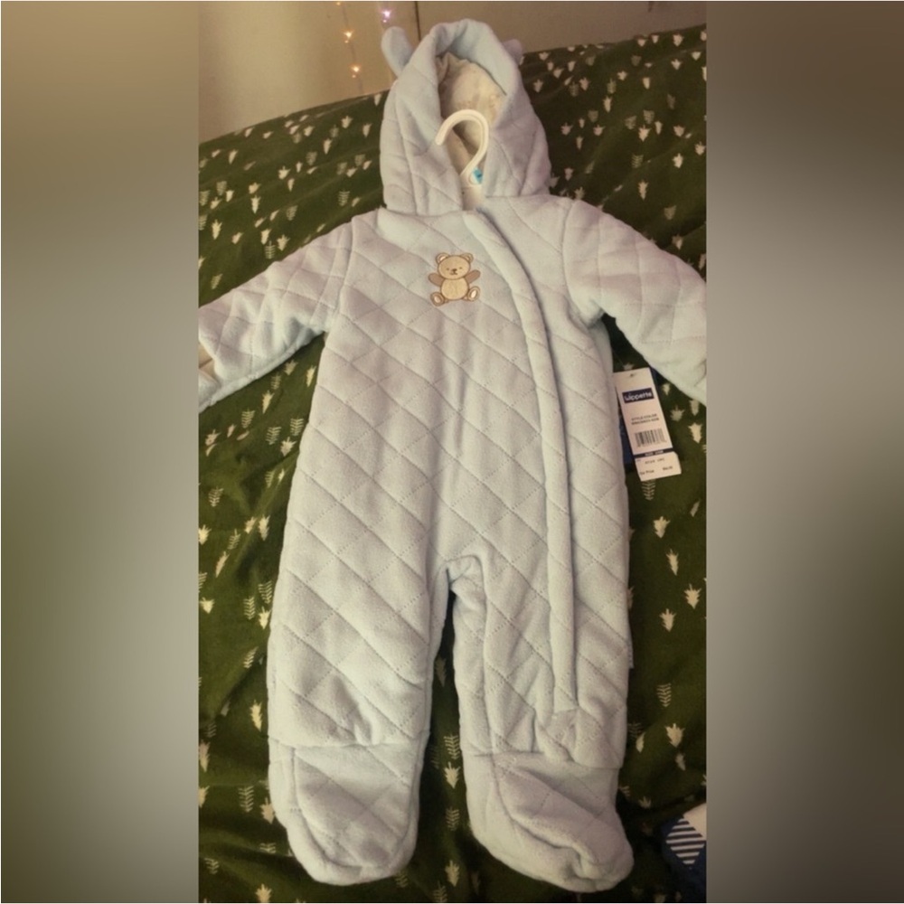 Wippette Light Blue Quilted Snowsuit NWT